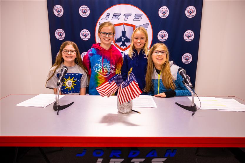 Jordan Elementary students in broadcasting